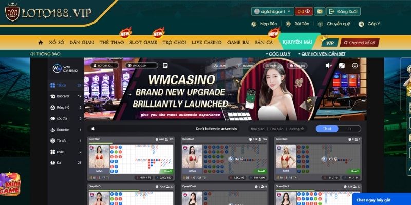 Trải nghiệm các trò chơi nổi bật tại WM Casino